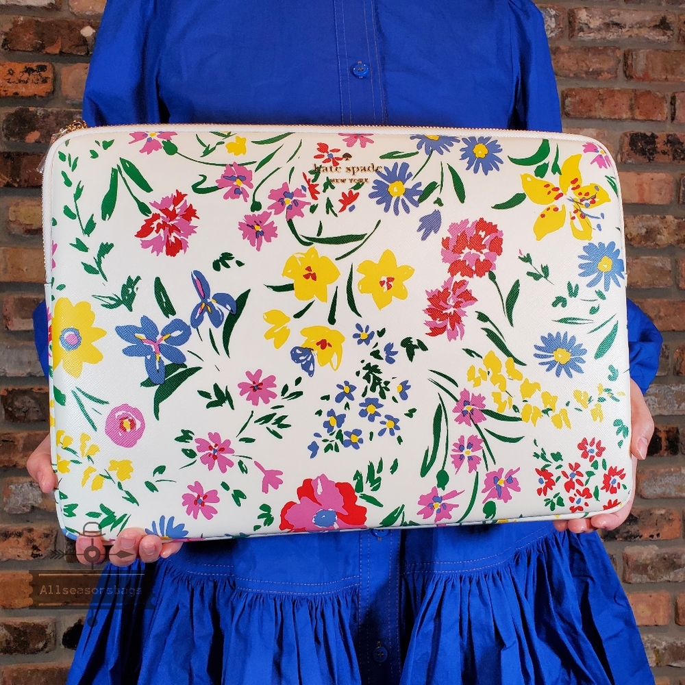 NWT AUTHENTIC Kate Spade Garden Bouquet Universal Laptop Sleeve Case Bag